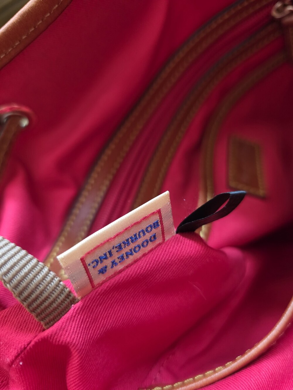 Dooney & Bourke Burgundy Monogram Y2K Logo Drawstring Shoulder Bucket Bag Luxury - Picture 9 of 16